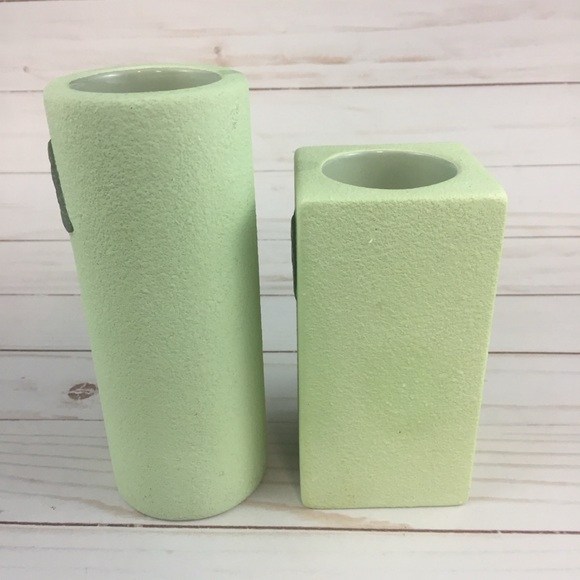 Partylite Meadow Breeze Green Leaves Candle Holders Set - Picture 8 of 8